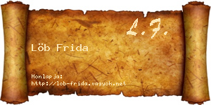 Löb Frida névjegykártya